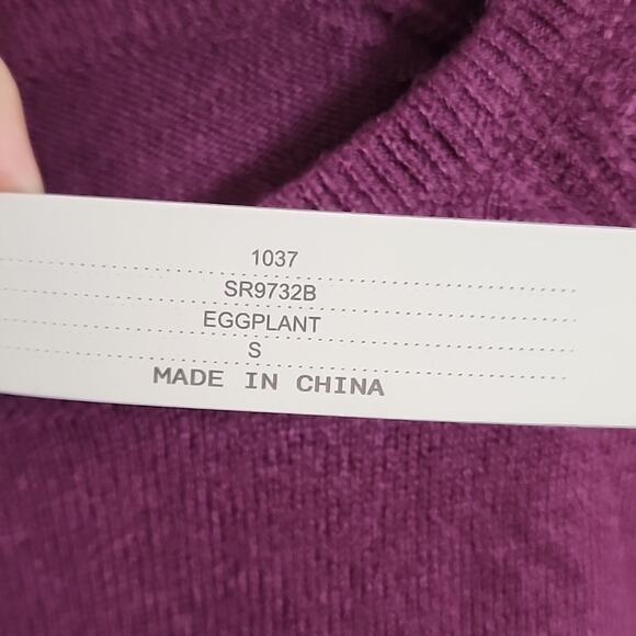 Sweet Romeo Eggplant Plum Crew Neck Sweater, NWT, Small - Picture 5 of 6